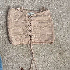 Vintage Havana Lace-Up Knit Tube top